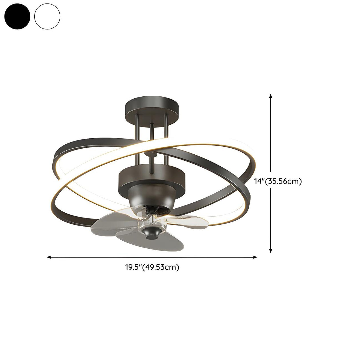 Artistic Modern Linear Geometric Ceiling Fan with Light Image - 27