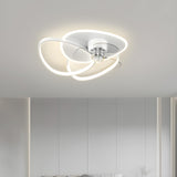 Artistic Modern Linear Geometric Ceiling Fan with Light Image - 5