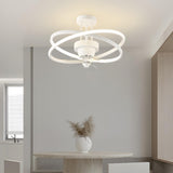 Artistic Modern Linear Geometric Ceiling Fan with Light Image - 8