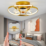 Artistic Modern Linear Spiral Ceiling Fan with Light Image - 13