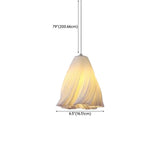 Artistic Modern Sculptural Fabric Pendant Light Indoor White Image - 15