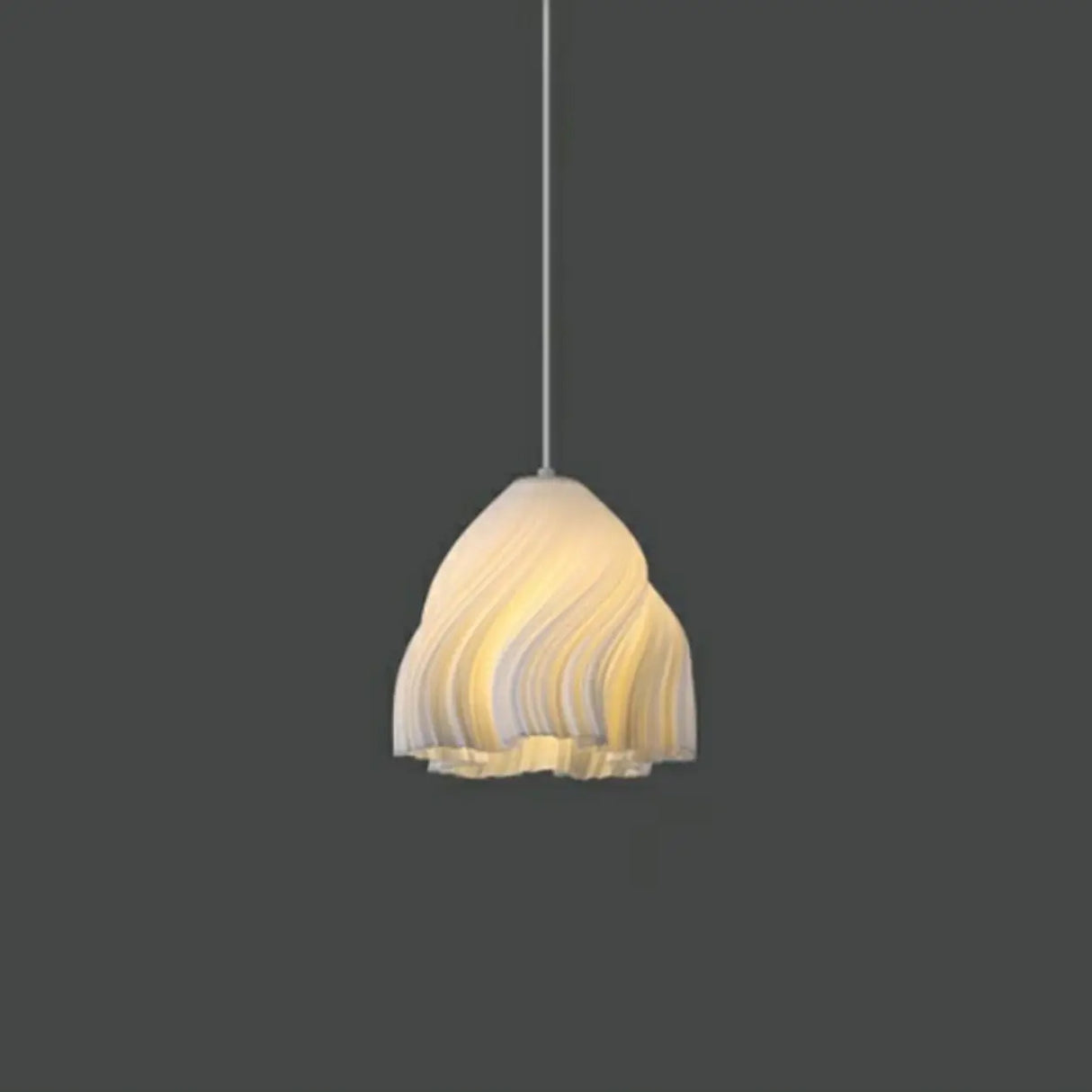 Artistic Modern Sculptural Fabric Pendant Light Indoor White Image - 3