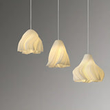 Artistic Modern Sculptural Fabric Pendant Light Indoor White Image - 4