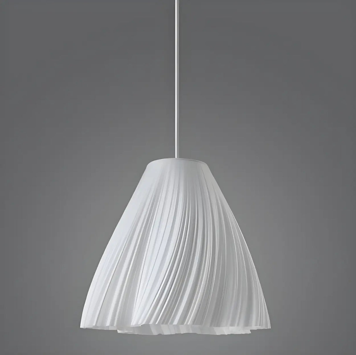 Artistic Modern Sculptural Fabric Pendant Light Indoor White Image - 8