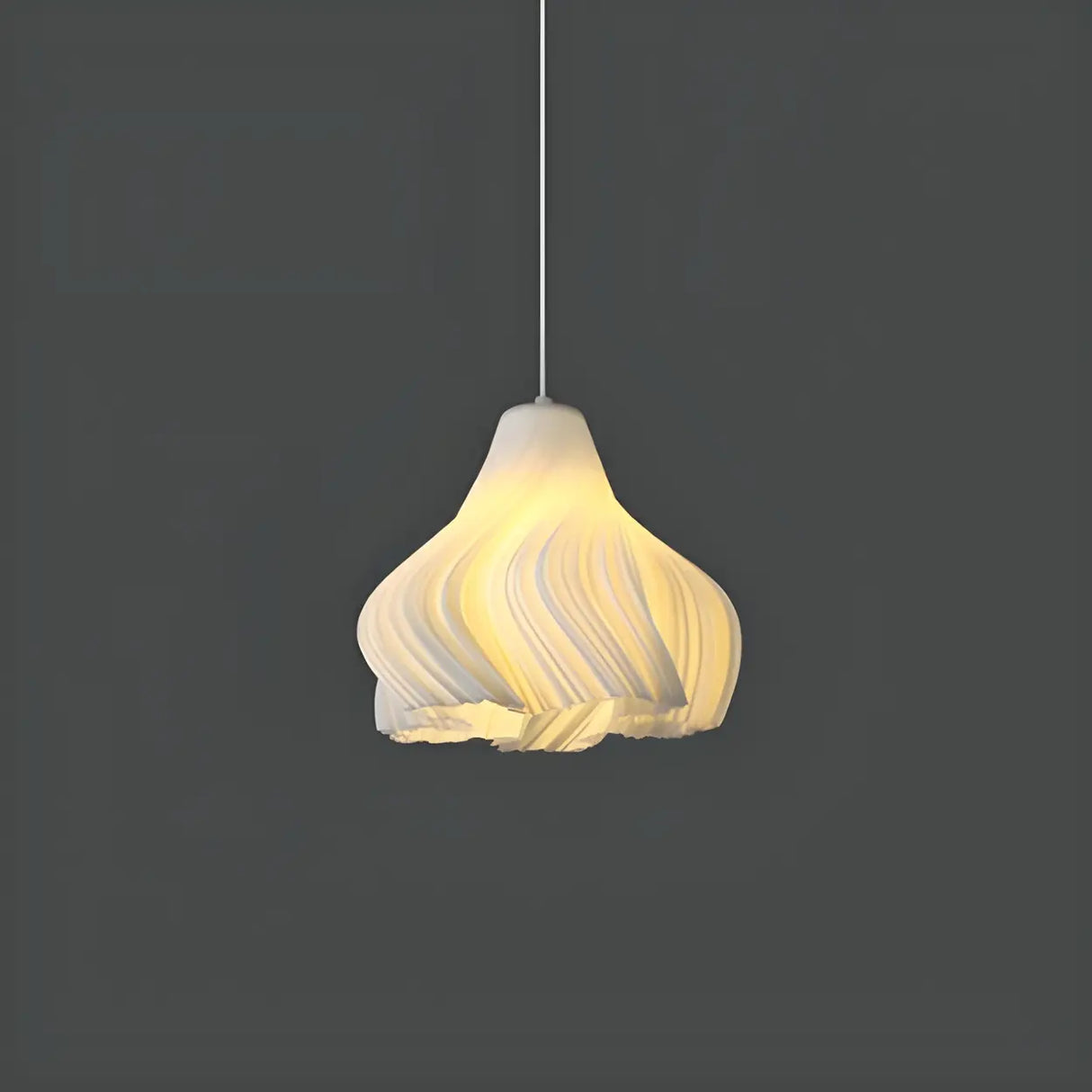 Artistic Modern Sculptural Fabric Pendant Light Indoor White Image - 9