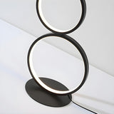 Artistic Modern Stacked Ring LED Bedside Floor Lamp Image - 10