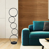 Artistic Modern Stacked Ring LED Bedside Floor Lamp Image - 4