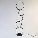 Artistic Modern Stacked Ring LED Bedside Floor Lamp Image - 7