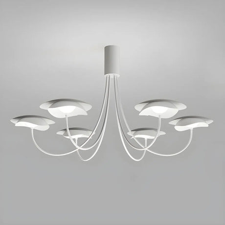 Artistic Modern White Chandelier Living Room Branch Metal Image - 2