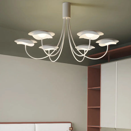 Artistic Modern White Chandelier Living Room Branch Metal Image - 6