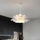 Artistic Modern White Chandeliers Floral Acrylic Dining Room Image - 12