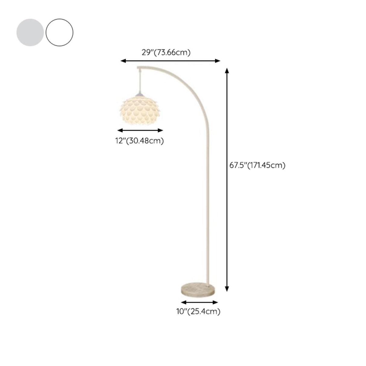 Artistic Modern White Linterna Arch Metal Floor Lamp 