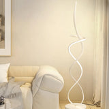 Artistic Modern White Spiral LED Metal Floor Lamp Image - 1