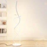 Artistic Modern White Spiral LED Metal Floor Lamp Image - 12