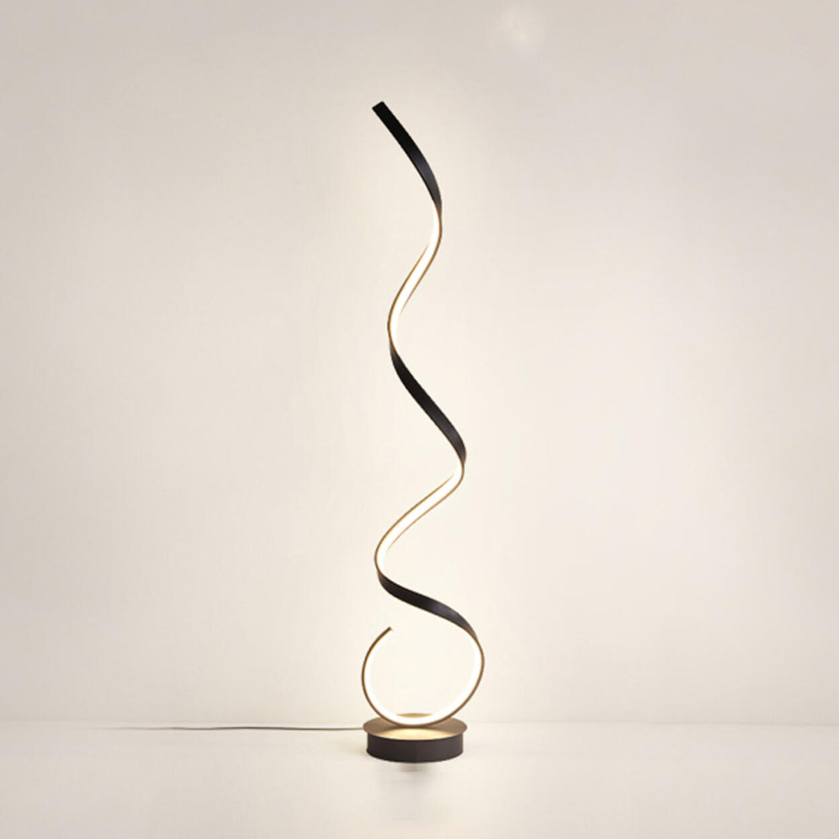 Artistic Modern White Spiral LED Metal Floor Lamp Image - 16