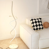 Artistic Modern White Spiral LED Metal Floor Lamp Image - 4