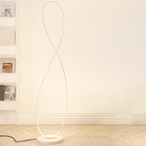 Artistic Modern White Spiral LED Metal Floor Lamp Image - 6