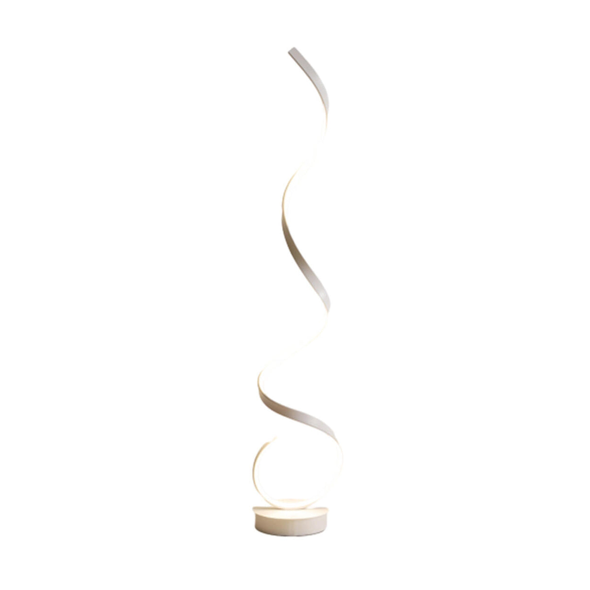 Artistic Modern White Spiral LED Metal Floor Lamp Image - 9