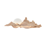 Artistic Mountain Landscape and Round Wood Wall Lamp Image - 6