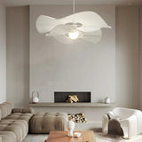 Artistic Organic Wave Pendant Light Fabric Living Room Image - 1