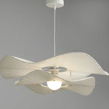 Artistic Organic Wave Pendant Light Fabric Living Room Image - 9