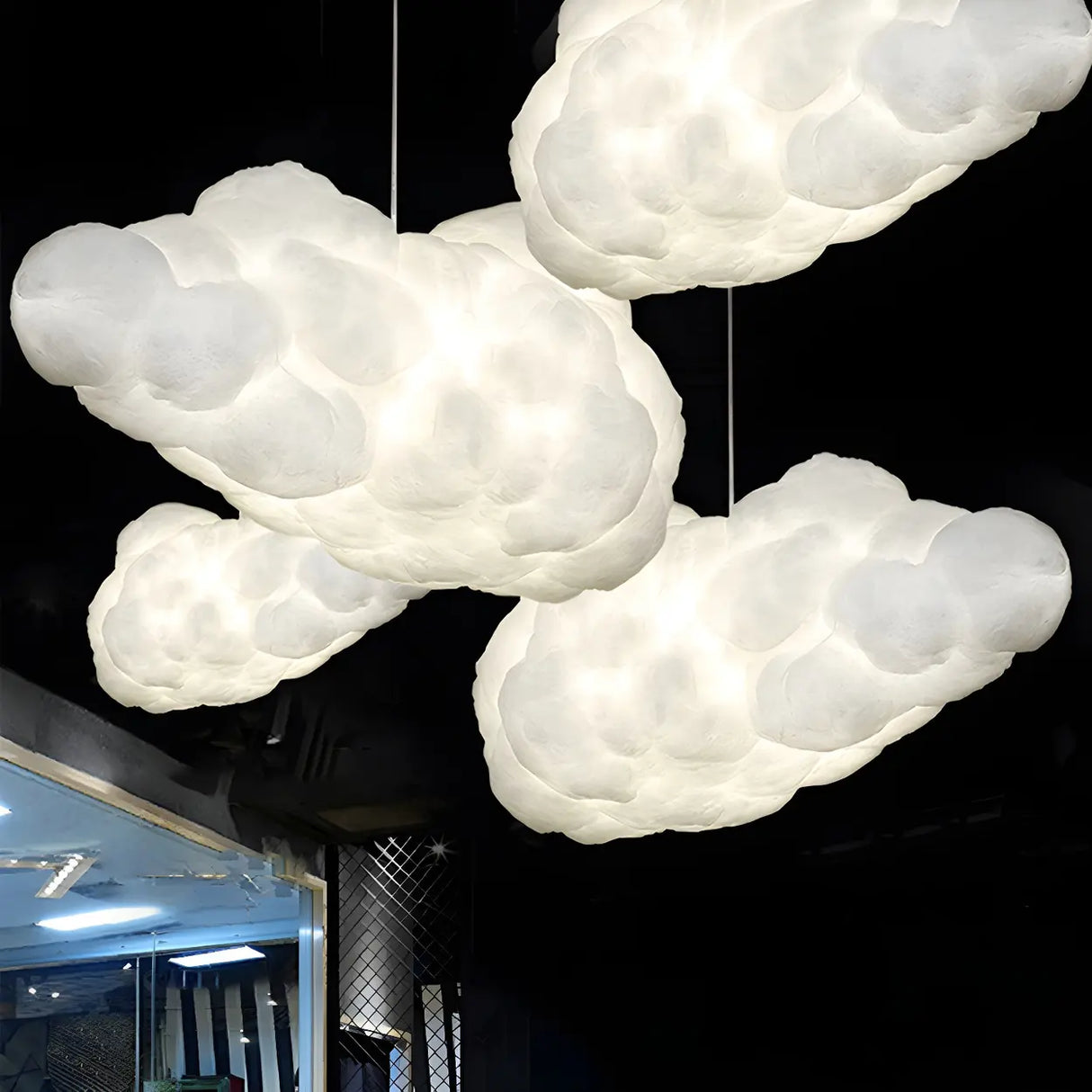 Artistic Organic White Cloud Restaurant Pendant Light Image - 12