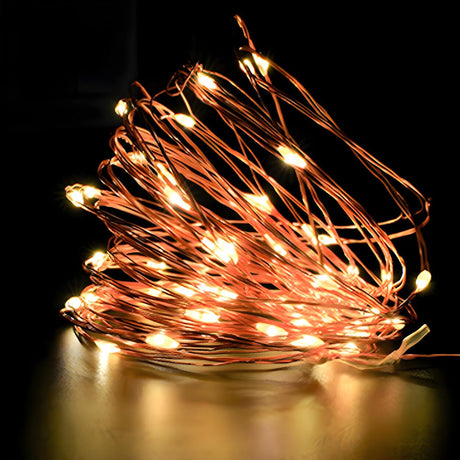 Artistic Outdoor Christmas Copper Wire String Lights Image - 1