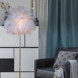 Artistic Pink Feather and Gold Stand Floor Lamp Image - 11