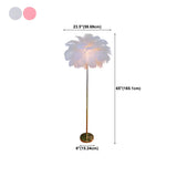 Artistic Pink Feather and Gold Stand Floor Lamp #size