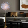 Artistic Pink Feather and Gold Stand Floor Lamp Image - 2