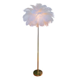 Artistic Pink Feather and Gold Stand Floor Lamp Image - 5