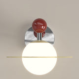 Artistic Planet White Frosted Glass Globe Wall Sconce Image - 10