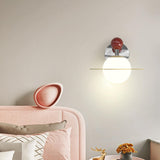 Artistic Planet White Frosted Glass Globe Wall Sconce Image - 4