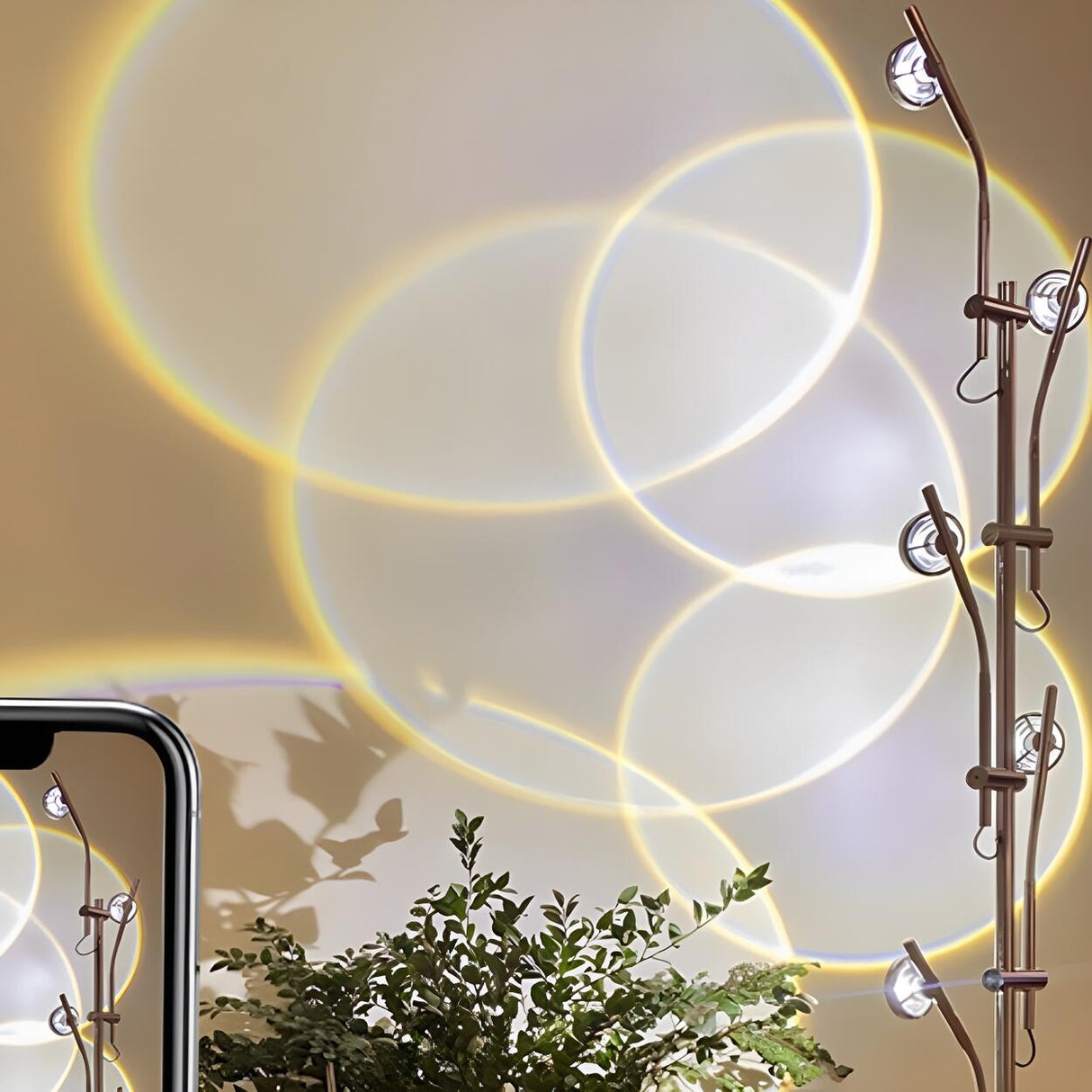 Artistic Projection Multi-Light Sliver Branch Floor Lamp Image - 12