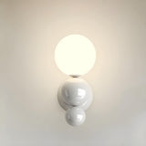 Artistic Red and White Globe Bedroom Wall Sconce Image - 4