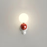 Artistic Red and White Globe Bedroom Wall Sconce Image - 6