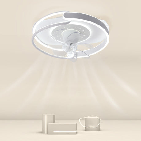 Artistic Ring White LED Ceiling Fan with Light Image - 1