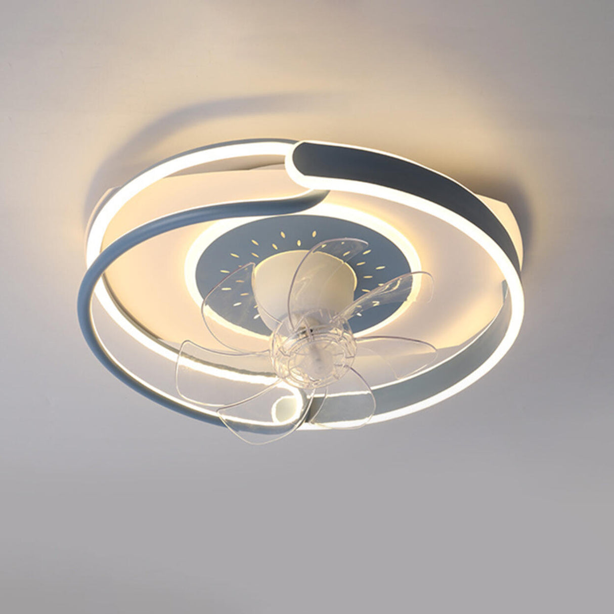 Artistic Ring White LED Ceiling Fan with Light Image - 11