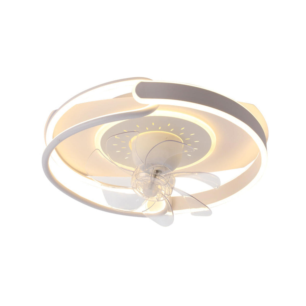 Artistic Ring White LED Ceiling Fan with Light Image - 8