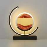 Artistic Round Sand Painting Atmosphere Table Lamp Image - 8