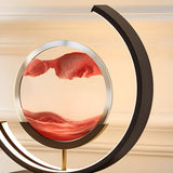 Artistic Round Sand Painting Atmosphere Table Lamp Image - 9