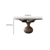 Artistic Round Sintered Stone Dining Table Grey Extendable #size