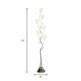 Artistic  Sliver Branch and Chrysanthemum Floor Lamp #size