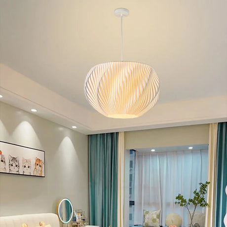 Artistic Spiral Sphere Bedroom Modern White Chandeliers Image - 2