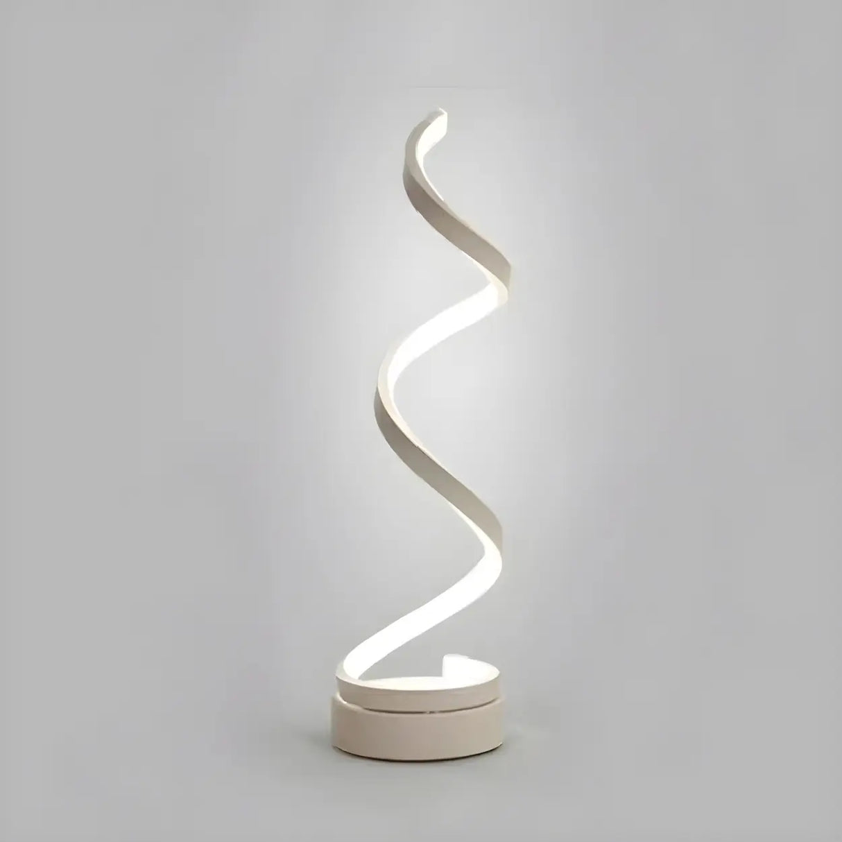 Artistic Spiral Wooden Acrylic Shade LED Table Lamp Image - 4