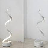 Artistic Spiral Wooden Acrylic Shade LED Table Lamp Image - 9