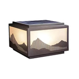 Artistic Square Hill Pattern Metal Outdoor Table Lamp Image - 6