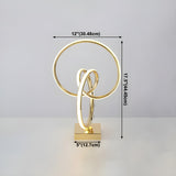 Artistic Stylish Gold Spiral Strip Metal Table Lamp #size