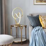 Artistic Stylish Gold Spiral Strip Metal Table Lamp Image - 4