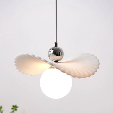 Artistic Stylish Round White Glass Globe Pendant Light Image - 1